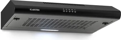 Produktbild von Klarstein Capannina - Unterbauhaube, Dunstabzugshaube, Abluft/Umluft, Breite: 60 cm, max. Abluftleistung: 199 m/h, , 3 Lftungsstufen, Edelstahl, LED-Kochfeldbeleuchtung, schwarz