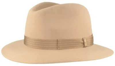 Borsalino Filzhut aus Wolle und Kaschmir Nadelstreifengarnitur in braun