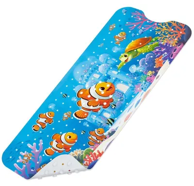 Productafbeelding van Antislip badmat voor kinderen, 100 x 40 cm, met onderwatermotief, gemaakt van PVC, machinewasbaar