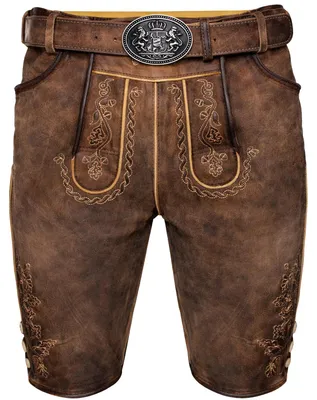 Produktbild von MADDOX Kurze Herren Lederhose "Horn" mit Gürtel | Antik W. Stein Größe: 54