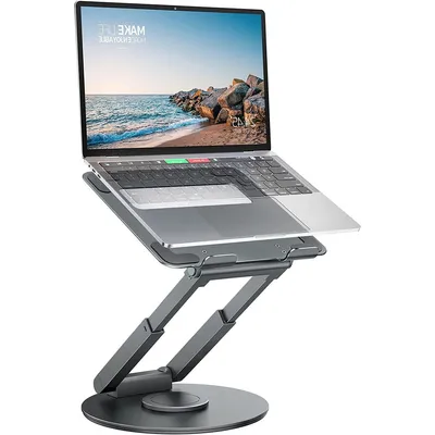 Produktbild von Höhenverstellbarer Laptop Ständer – Ergonomischer Laptopständer mit 360° Drehfunktion, Ideal für Schreibtisch, Laptops 10–17"