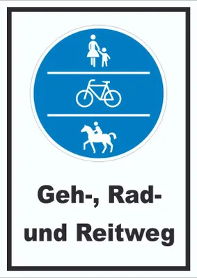 Produktbild von Schild Geh-, Rad- und Reitweg A1 Rückseite selbstklebend