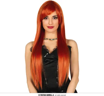 Produktbild von Lange glatte rote Haarperücke REDHEAD Prom