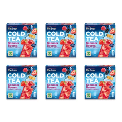 Produktbild von Meßmer Cold Tea Sommer-Beere | 6er Pack, 84 Pyramidenbeutel | Kaltaufguss Früchtetee mit B-Vitaminen | für die Wasserflasche | ohne Zuckerzusatz