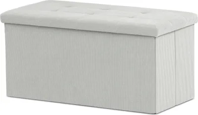 Produktbild von Hocker mit Ablage, cremefarbener Kord 37 × 77 × 38 cm