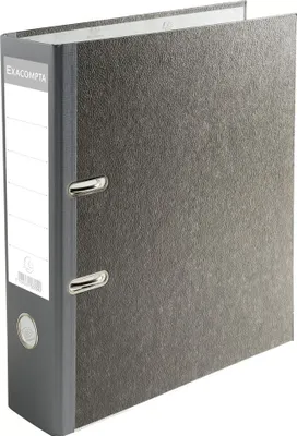 Produktbild von Standardordner marmoriert, mit 2 Ringen, 80 mm farbigem Rücken, für DIN A4-Format Grau