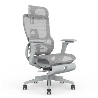 Produktbild von SKYLAND Bürostuhl Ergonomisch | Schreibtischstuhl 4D Lendenwirbelstütze & 360 Grad Armlehnen | Netzstuhl 135 Grad Neigung | Drehstuhl Home Office Chair 120 kg Grau