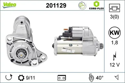 Produktbild von VALEO 201129 Starter Anlasser 1,8kW für VW Golf IV Schrägheck (1J1) 12V
