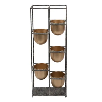 Produktbild von Pflanzenhalter stehend Eisen 30x15x79 cm Goldfarben Schwarz Clayre & Eef 5Y3484