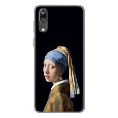 Produktbild von MuchoWow® Handyhülle Schutzhülle Hülle für Huawei P20 Mädchen mit Perlenohrring - Vermeer - Kunst Silikon Softcase Handy Hülle - Hardcover