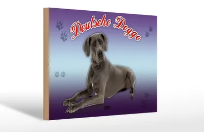 Produktbild von Holzschild Hund 30x20cm Deutsche Dogge 1888