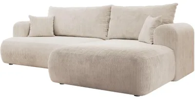 Produktbild von Selsey Ovo Cord – Ecksofa Schlaffunktion, Bettkasten, Cordstoff, rechts, Hellbeige