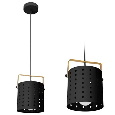 Produktbild von tooLight Pendellampe App956-1Cp Modern Schwarz Runden 1-Lichtquelle E27 15X15X20-100Cm Einstellbar