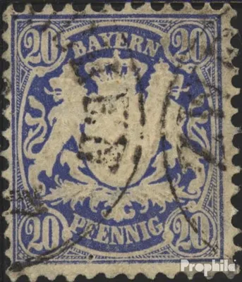 Produktbild von Briefmarken Bayern 1876 Mi 40 gestempelt Staatswappen