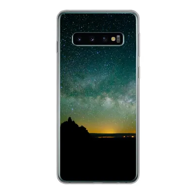 Produktbild von MuchoWow® Handyhülle Schutzhülle Hülle für Samsung Galaxy S10 Universum - Sternenhimmel - Grün - Jungen - Mädchen - Kinder Silikon Softcase Handy Hülle - Handytasche