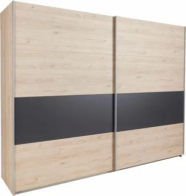 Produktbild von Schwebetürenschrank Angie Kleiderschrank Größe wählbar hickory oak / graphit,225x65x210cm