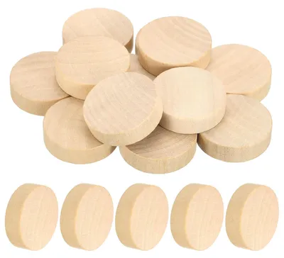 12 Holzscheiben, 35 mm Ø, 10 mm dick, unbehandelt, für DIY