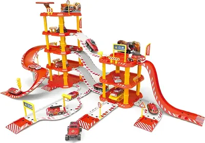 Produktbild von Großes Feuerwehrparkhaus, 4 Ebenen, Tankstelle, 100 Elemente