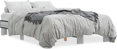 Produktbild von vidaXL Bettgestell Grau Sonoma 140x200 cm Holzwerkstoff und Metall