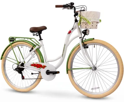 Produktbild von IwoBike Poppies Damenfahrrad Citybike 28 Zoll mit Shimano, Korb und Gepäckträger