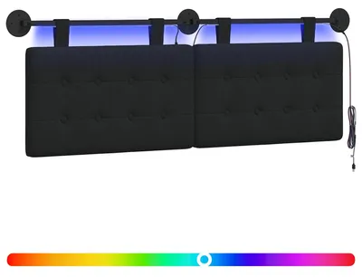 Produktbild von Hängendes Kopfteil Mit LED Licht Schwarz Stoff