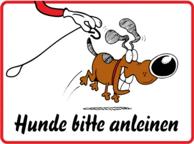 Produktbild von Dreifke® Hinweisschild, Hunde bitte anleinen, 150 x 200 mm, Alu geprägt 1 Stk.