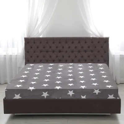 Produktbild von Prześcieradło ( 90-100x200cm ) "Antracytowe gwiazdki" Cashmere Touch - prześcieradło wyjątkowo ciepłe pluszowe - ÖKO TEX - przytulne prześcieradło