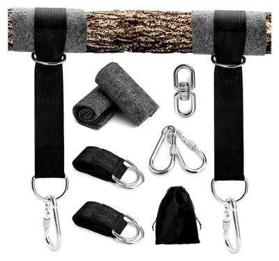 Produktbild von Schaukelbefestigung, 90 cm Aufhängung mit D-Ringen, Tragfähigkeit bis zu 500 kg, Hängesessel-Befestigung mit Baumschutzpolster