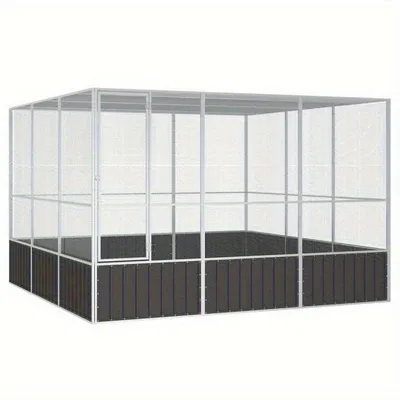 Obrázok produktu pre Klietka pre vtáky – Voliéra pre vtáky – Klietka pre papagáje – Klietka pre zvieratá – Pozinkovaná oceľ – 302,5 x 324,5 x 211,5 cm
