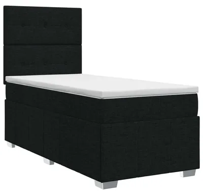 Obrázek produktu pro vidaXL Skříňová postel s matrací černá 80 x 200 cm látka