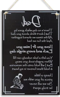 Productafbeelding van Decoratie bord - Herdenkingsbord - Huis decoreren - Hartverwarmend gedicht - 30 x 20 cm - Meerdere kleuren