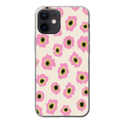 Produktbild von MuchoWow® Handyhülle Schutzhülle Hülle für iPhone 12 Blume - Muster - Abstrakt Silikon Softcase Handy Hülle - Schutzhülle - Geburtstag Teenager