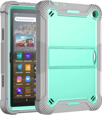 Produktbild von Schutzhülle für Fire HD 8 / Fire HD 8 Plus 2024/2022/2020 Robust Hybrid Tablet Hülle mit Ständer Minze