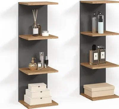Produktbild von Wandregal Livinity Vesuvio Anthrazit 30 x 95 cm 2er Set, Model 59005