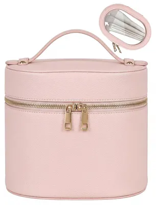 Produktbild von Make-up Tasche Set von 2 - Reisetaschen aus Hartleder mit Fächern