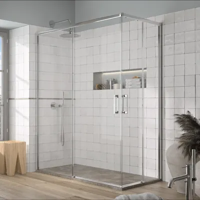 Produktbild von Eckdusche mit 2 Schiebetüren YOKO -  Glas 6mm Länge 140 cm Breite 70 cm