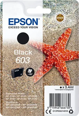 Produktbild von Jednotlivé balení černého inkoustu Epson 603