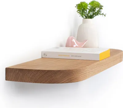 Produktbild von Rikmani Wandregal Massiv Schweberegal Eiche 30 cm MARI Hell