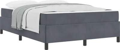 Zdjęcie produktu dla Ramka łóżka z materacem Ciemnoszary 160 x 200 cm tkanina