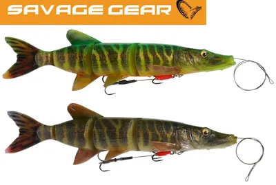 Produktbild von Savage Gear 4D Line Thru Pike - Swimbait Gummiköder, Farbe:Striped Pike, Länge / Gewicht:25cm / 110g