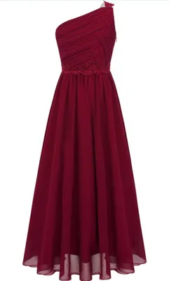 Produktbild von Elegantes Ein-Schulter Prinzessin Kleid - Festliches Langkleid für Mädchen Größe 176 cm Hochzeit Taufe Geburtstag Partykleid