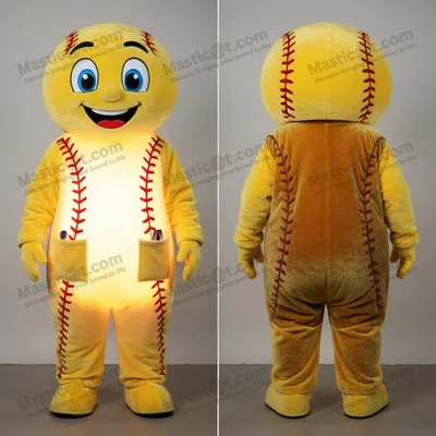 Image de Mascotte MASTICOT Baseball Ball Dorée en Peluche