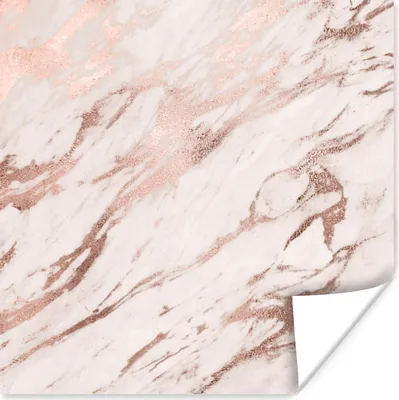 Produktbild von MuchoWow® Poster Marmor - Weiß - Rosa 30x30 cm - Wandposter - Printing