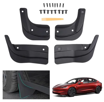 Productafbeelding van Mudflaps voor Tesla Model 3, Set van 4 Stuks