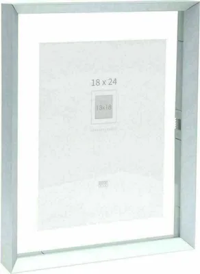 Produktbild von Deknudt S028D1 Glasrahmen Silber Aluleiste Schwebefotoeffekt 13x18 cm 18x24 cm