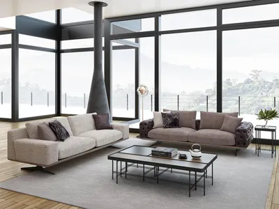 Produktbild von Wohnzimmer Set 2tlg Modern 2x Dreisitzer Sofa Couch Polstermöbel Luxus