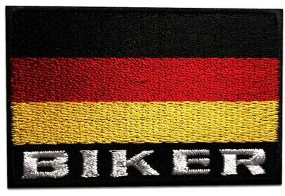 Produktbild von Deutsch Deutschland Biker - Aufnäher, Bügelbild, Aufbügler, Applikationen, Patches, Flicken, Zum Aufbügeln, Größe: 7,3 x 5 cm