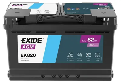 Produktbild von Exide EK820, AGM (Absorbierende Glasmatte), 82 Ah, 12 V, 800 A, Auto, Wartungsfrei
