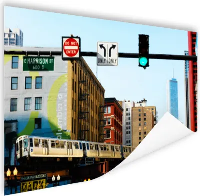 Produktbild von MuchoWow® Poster Chicago - U-Bahn - Ampel 120x90 cm - Wandbild