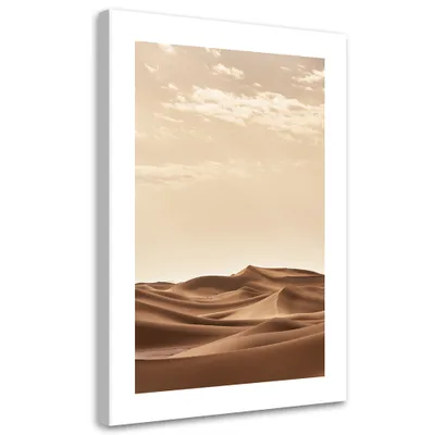 Image de Toile paysage de dunes de sable 80x120 Feeby Beige image pour le mur prête à accrocher